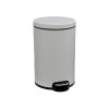 Odpadkový koš s pedálem SILENT SERENE, kovový, bílý, 12 l