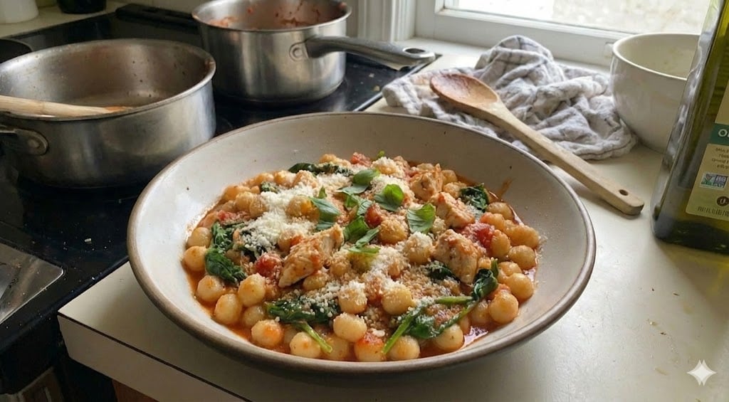 🍅 Rodinná večeře plná pohody: Chicce s kuřecím masem, rajčaty a špenátem