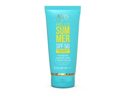 Apis hello summer Tělová opalovací emulze s monoi olejem SPF 50, 200 ml