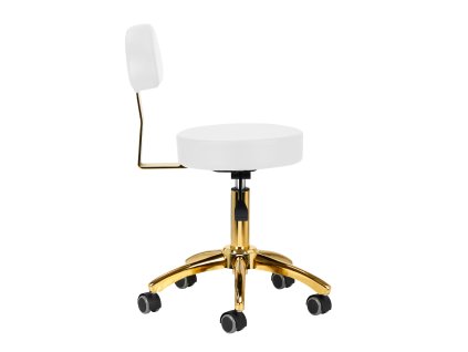 Kosmetický taburet AM-304G zlato bílý