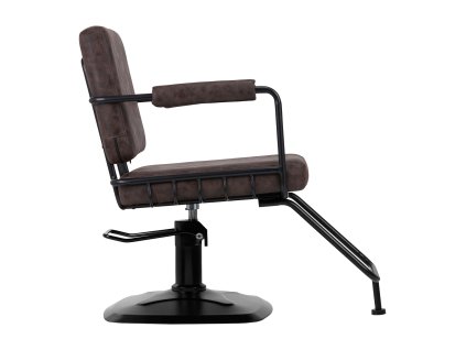 Gabbiano kadeřnické křeslo Katania Loft Old Leather tmavě hnědá