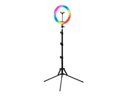 GLOW lampa kruhová ring 10" RGB bsc se stativem 10W
