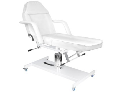 Kosmetické lehátko hydraulické Basic 210 bílé na kolech