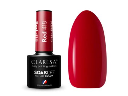CLARESA Gel lak RED 418 - 5g