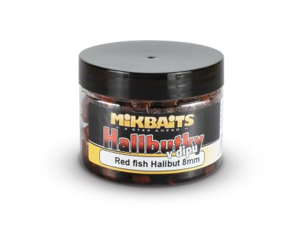 Mikbaits Halibutky v dipu 150ml - Red fish Halibut 8mm