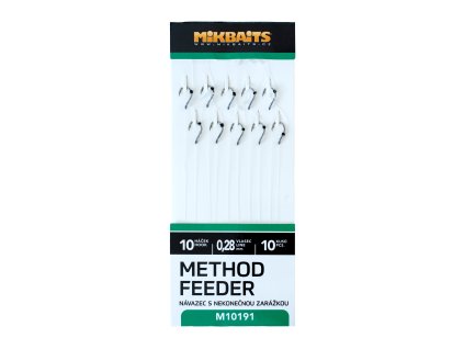 Mikbaits Method Feeder návazce - Návazce č.10 s nekonečnou zarážkou 10ks