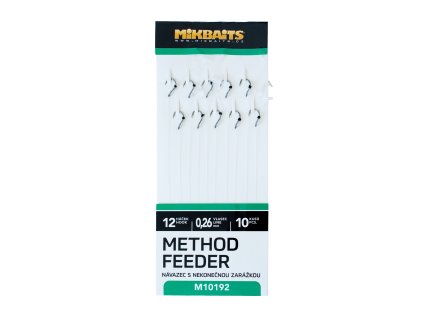 Mikbaits Method Feeder návazce - Návazce č.12 s nekonečnou zarážkou 10ks
