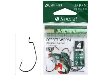 Mikado HÁČEK - SENSUAL - OFFSET WORM I VEL. 5/0 BN - 5 ks