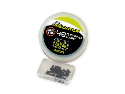 Fox Rage Predator 49-Strand Steel Wire 65lb/29kg x 10m inc Crimps