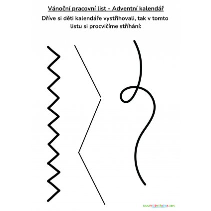 Vánoční pracovní list - Adventní kalendář