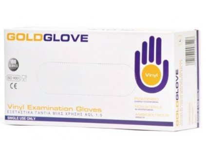 Goldglove rukavice Vinyl  L 100ks pudr modré jednoráz.