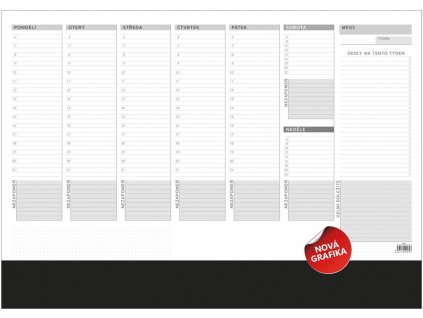 mapa stolní A2 plánovací týdenní50L s lištou/OS100