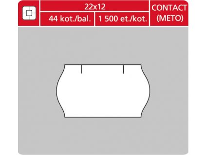 Etikety do etiketovacích kleští - 22 x 12 mm Contact / bílá