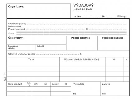 výdajový doklad nečíslovaný NCR/41 100 listů samopropisující