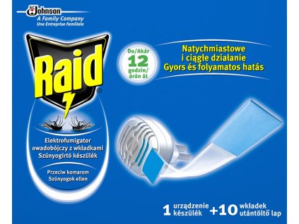 Raid elektrický hubič hmyzu suchý + 10 náplní