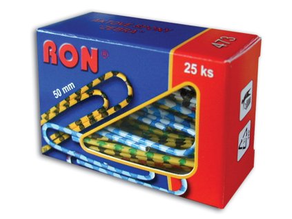 dopisní spony 50mm 25ks barevné pruhované