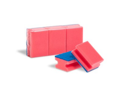 Houbičky na nádobí profil 3ks RŮŽOVÉ