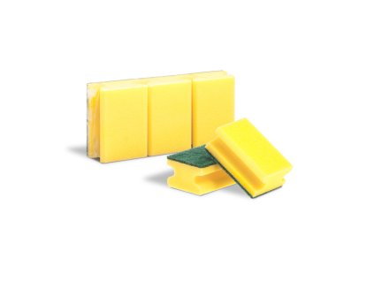 Houbičky na nádobí profil 3ks ŽLUTÉ