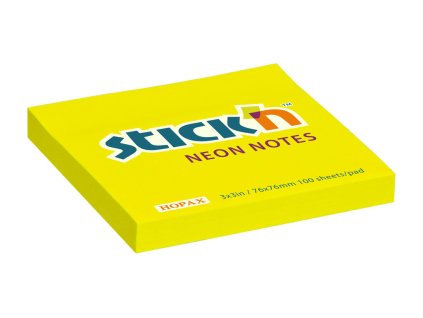 blok samolepicí neon 076x076mm - 100listů žlutý Hopax