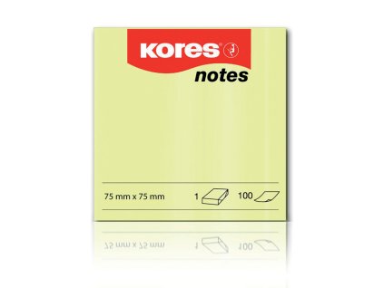 blok samolepící žlutý 075x075mm - 100listů KORES