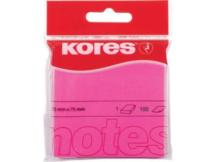 blok samolepící neon 075x075mm - 100listů růžový
