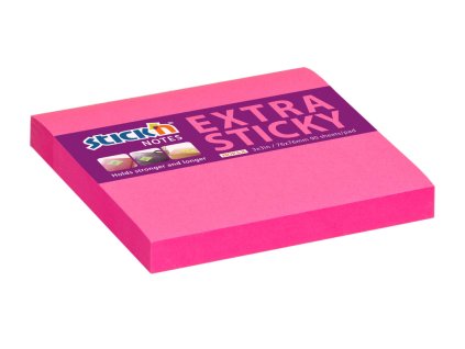 blok samolepicí neon 076x076mm - 90listů růžový Hopax