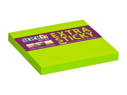 blok samolepicí neon 076x076mm - 90listů zelený Hopax