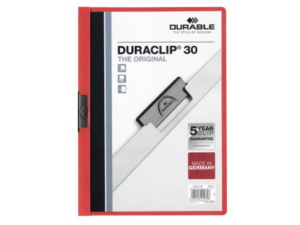 desky s klipem A4 PVC DURACLIP barevné červené