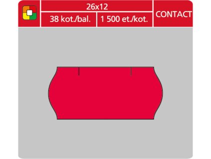 etikety do kleští 26x12mm barevné červené