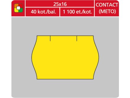 Etikety do etiketovacích kleští - 25 x 16 mm Contact / žlutá