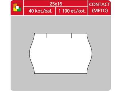 etikety do kleští 25x16 bílé