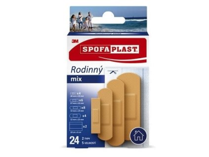 náplast 3M SPOFAPLAST hypoalergenní / 24 ks / mix velikostí
