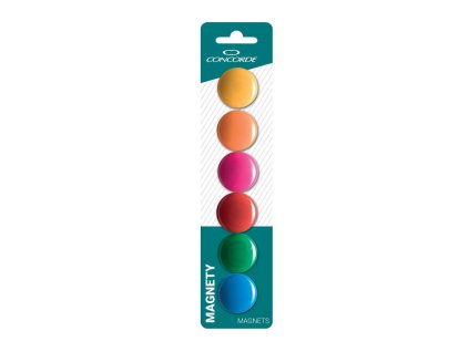 Magnety CONCORDE - průměr 30 mm / barevný mix / 6 ks