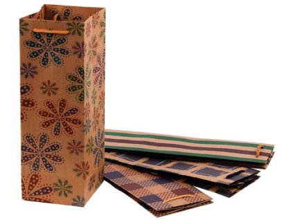 Taška na láhev papírová Craft Ornament / 115 x 8,5 x 355 mm