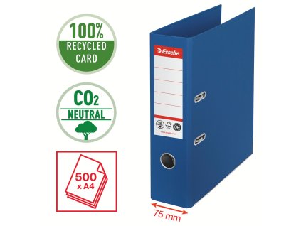 Pořadač pákový Esselete CO2 neutrální - A4 / hřbet 7,5 cm / modrá