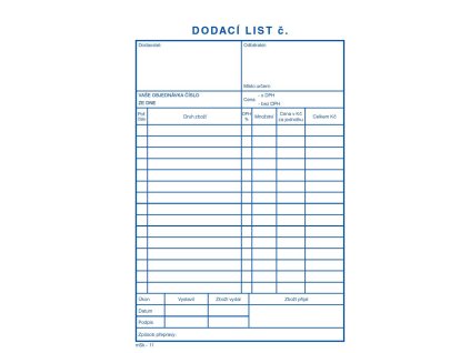 dodací list A5 NCR MSK 11
