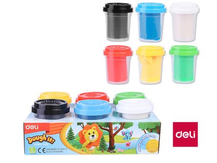 modelovací hmota DELI - 6 barev v kelímku