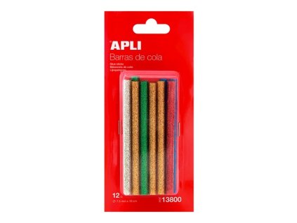 náplně do tavné pistole 7,5mm barevné se třpytkami - 12 ks