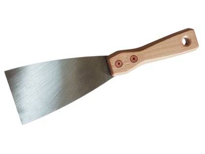 špachtle YORK 100mm - broušená ocel, nýtované dřevěné držadlo