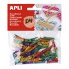 Dřevěné kolíčky APLI / mix barev / 45 ks