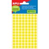 Samolepicí kolečka APLI barevná - prům. 8 mm / 288 etiket / žlutá