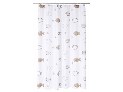 OCEANO - Sprchový závěs 180x200 cm, bílý/hnědý, d1014-098409000, 8590507365174, 63