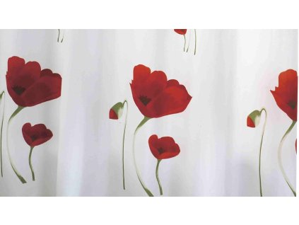 PAPAVERO - Sprchový závěs 180x200 cm, bílo-červený
