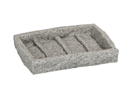 GRANITE - Miska na mýdlo 9,1x2,2x13,5 cm, šedá
