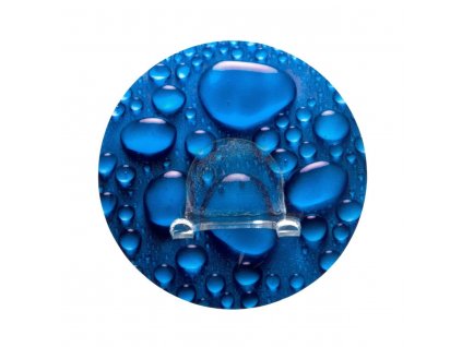 BEZ VRTÁNÍ StaticLoc DUO AQUA - nástěnný háček 8,5x3 cm, modrý