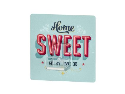 HOME SWEET HOME - Věšák na kabelky 3,5x8x8 cm, modrý
