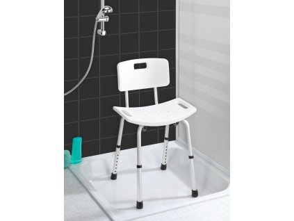 SECURA - Stolička do sprchy 51,5x65,5-83,6x50 cm, bílá