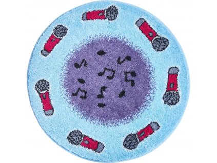 V RYTMU HUDBY - Kruhová předložka kruh 80 cm, modrá