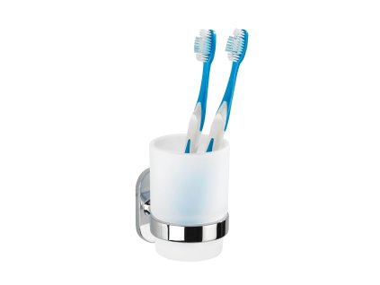 BEZ VRTÁNÍ PowerLoc RICO - Kelímek na kartáčky, kovově lesklý