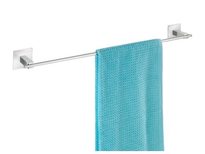 BEZ VRTÁNÍ TurboLoc QUADRO - Věšák na ručník, kovově lesklý